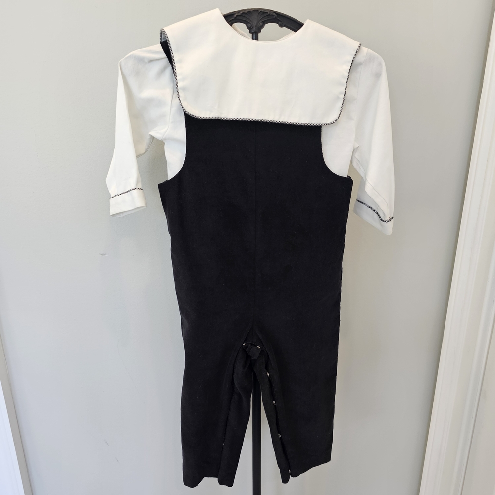 Boys N Berries Boy's Black Jon Jon With Matching Sailor Collared Shirt 2T - Picture 2 of 14